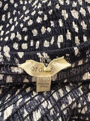 Loralette Size 18 20 Navy Blue and White Speckled Smock Maxi Dress thumbnail 3