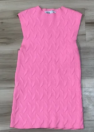 Zara Pink Pleated Sleeveless Tank Top Women’s Small thumbnail 1