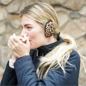 Sprigs Leopard Medium Earbags Bandless Ear Warmers Brown thumbnail 1