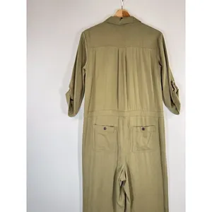 Sundance Womens Jumpsuit Green Wayside Roll Tab Sleeve Waist Tie Utility XS thumbnail 9