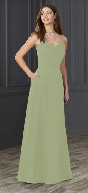 Christina‎ Wu Celebration 22125 Cowl Neck Bridesmaid Dress Women 14 Meadow Green thumbnail 1