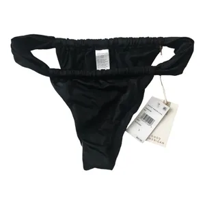 GOOD AMERICAN Shine Ruched Bikini Bottom In Black001 Size 3 (US L) NWT Reg $55 thumbnail 10