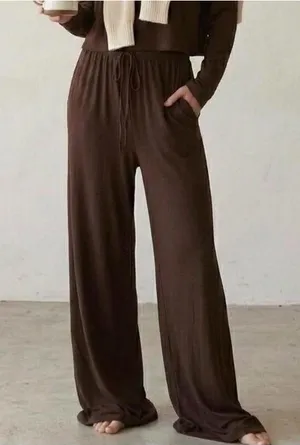 Bumpsuit The Cloud Pant Brown NWT Maternity Lounge Wide Leg Pants M thumbnail 1
