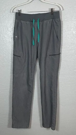 Figs Women S Graphite Gray Kuaro Cargo Scrub Pants Pockets Yoga Waistband thumbnail 1