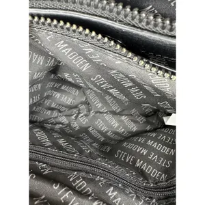 Steve Madden Crossbody Bag Womens Small Black Logo Faux Leather Coin Purse Zip thumbnail 6