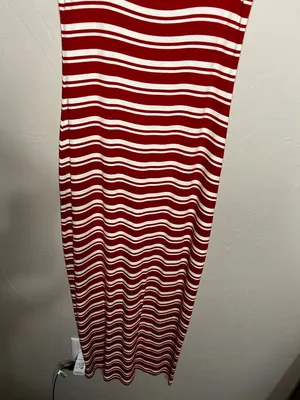 Summersalt Ribbed Square Neck Red Cream Striped Maxi‎ Dress thumbnail 4