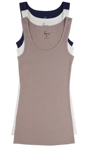 Cotton Ribbed ultra soft cotton strech Tank Top 3-Pack ideal for layering nwt thumbnail 1
