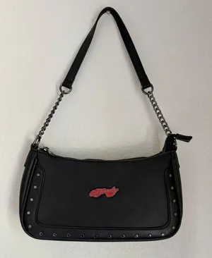 Ed Hardy Studded Black Shoulder Bag W/ Detachable Crossbody Strap Biker Retro thumbnail 1