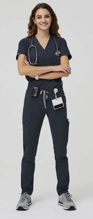 Figs Women's Yola High-Waisted Slim Scrub Pant In Dark Harbor Size XS/P thumbnail 1