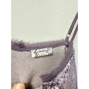 Free People Time To Shine Sequins Mini Slip Dress Lavender Women's Size S / P thumbnail 5