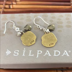 Silpada Bronze and Sterling Silver Coin Dangle Earrings thumbnail 2