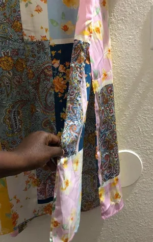 Cato hippie indie bohemian hipster boho-chic Colorful patchwork kimono jacket maxi long side slits Size 14/16W Excellent condition thumbnail 3