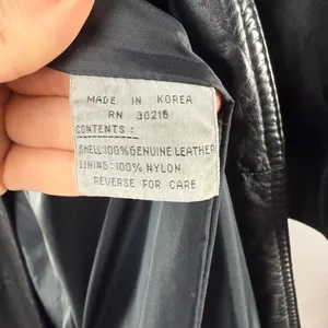 Vintage Y2K Otello Pelle Leather Trench Coat in Black‎ Size Small thumbnail 4