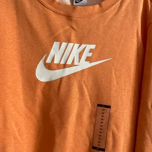 Nike Orange Pullover Sweatshirt with White Swoosh thumbnail 4
