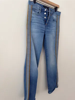 Veronica Beard Carolyn Baby Boot High Rise Tuxedo Stripe Crop Jeans 29/8 thumbnail 9