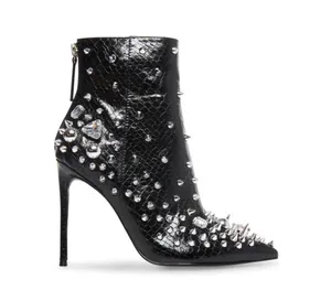 Black Viceroy Studded Bootie Boots Heels thumbnail 2