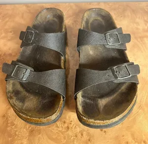 Birkenstock Arizona Brown Birko-Flor Two Strap Sandals Unisex Size 38 EU thumbnail 1