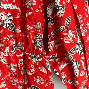Farm Rio Anthropologie Long-Sleeve Printed Romper Red thumbnail 13