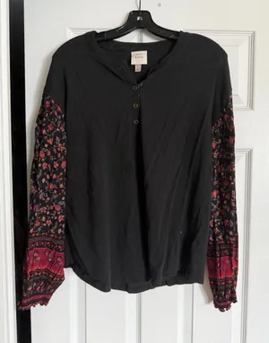 Knox Rose Long Sleeve Henley Tee thumbnail 1