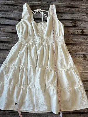 White Tiered Sleeveless Rush Summer Dress thumbnail 7