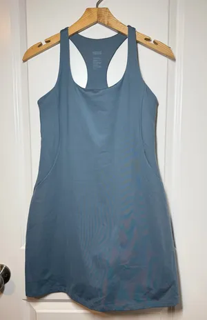 Girlfriend Collective Slate Blue Racerback Tank Athletic Dress thumbnail 1