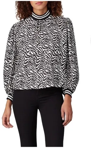 Hunter Bell Sydney Zebra Print Mock Neck Top thumbnail 1