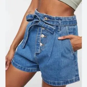 A&F Paper bag Denim Blue Women's Shorts thumbnail 5