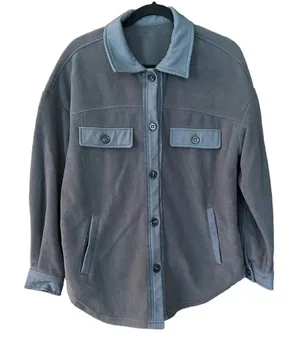 Boutique Women's Ruby Fleece Gray Blue Outdoor Relaxed Jacket Medium v6x thumbnail 1