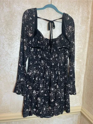 Free People Tess Mini Babydoll Dress Viscose CottageCore Country Village Sz M thumbnail 12