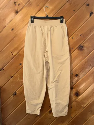 Nike Sportswear Essential Woven Faux Fur High-Waisted Curve Joggers in Hemp Tan thumbnail 6
