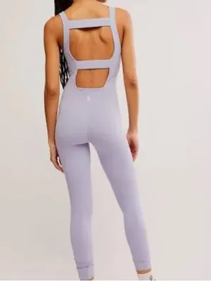 Free People Movement Never Better One-Piece Women Small Lilac NWT‎ Strappy Back thumbnail 3