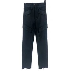 PAIGE Stella Black Coated Cargo Straight Leg Pants Size‎ 23 thumbnail 4