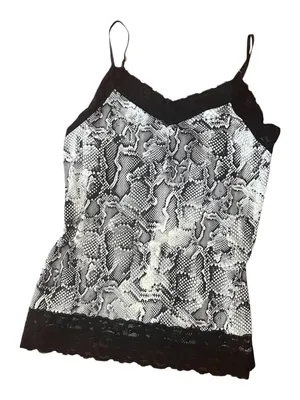 White House Black Market Black Snake-Pattern Lace Camisole Size Large Tank Top thumbnail 1