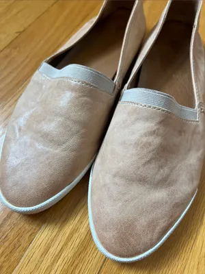 Frye Melanie Slip on taupe leather flats loafers thumbnail 3