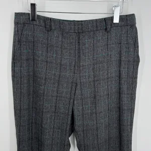 Brooks Brothers dress pants women's 14 wool cashmere glen plaid straight gray thumbnail 2