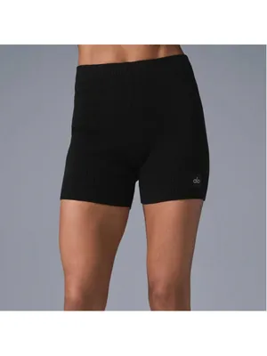 Alo Yoga Scholar Knit High-Waist Cotton Blend Short - Size XS thumbnail 2