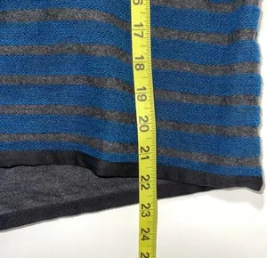 Madewell Striped Back Zip Sweater Blue & Gray Boxy Pullover thumbnail 11
