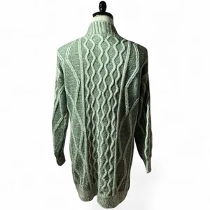 BKE Marled Cable Knit Longline Button Front Boho Oversized Cardigan Sweater‎ M thumbnail 2