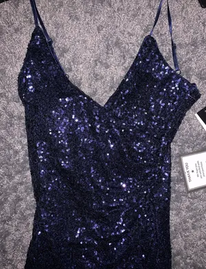 Trixxi Navy Sequin Prom Dress thumbnail 3