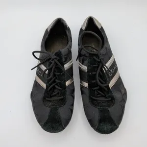 Coach Jayme Black Signature Monogram Sneakers Silver Metallic Q582 Womens 5M Y2K thumbnail 4