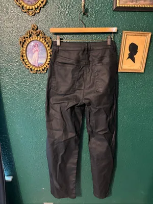 Free People Pacifica High Rise Straight Leg Faux Leather Pants Sz 29 Black thumbnail 2
