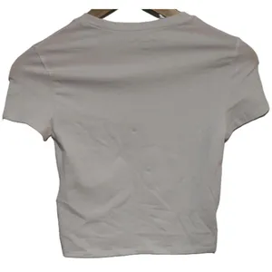 Womens Abercrombie & Fitch Soft AF White Cotton Crew Neck Cropped Tops Size XS thumbnail 2
