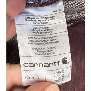 Carhartt‎ Newberry Hoodie Womens XS Relaxed Fit Maroon French Terry Pullover thumbnail 8