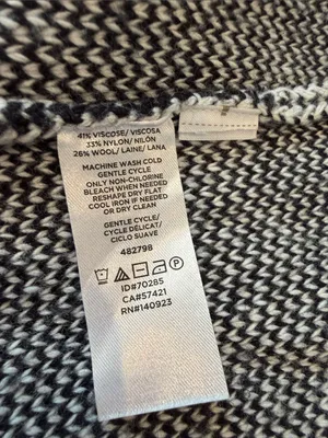 Loft Women’s Black & White Open-Front Knit Cardigan Sweater Size XS - C54-151 thumbnail 3