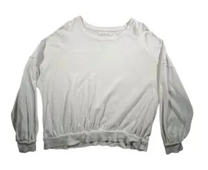 We The Free Free People Top Womens XS‎ White Long Sleeve Relaxed Ribbed Hem thumbnail 1