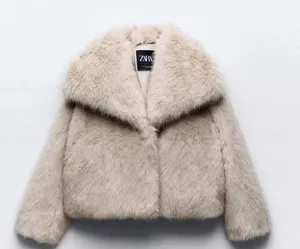 ZARA Faux Fur Coat thumbnail 1