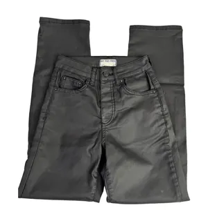 Free People We The Free Pacifica High Rise Slim Straight Leg Faux Leather Y2K‎ thumbnail 1