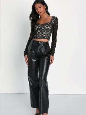 LULU's Sexy Romantic Chic Lace Bustier Long Sleeve Date Night Party Top thumbnail 3