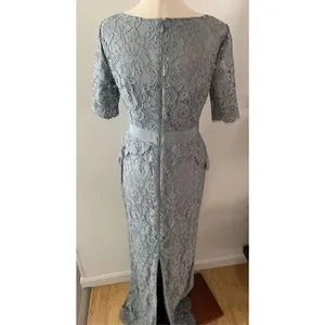 Adrianna Papell Lace Dress Gown Grey/Grayish Blue Mother of the Bride Size 2 thumbnail 4