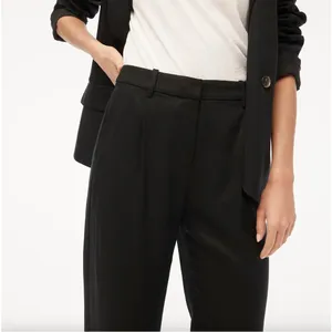 J. Crew Wide-leg Pleated Twill Trouser Dress Pants Career Black Minimalist NWT 6 thumbnail 2